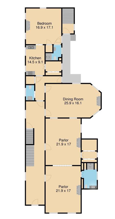 LANAUX MANSION floor plan - ground floor2