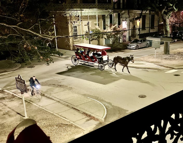 RUTHIE_s Balcony - nighttime horse carriage
